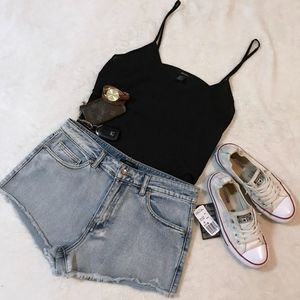SOLD High Rise Denim Shorts